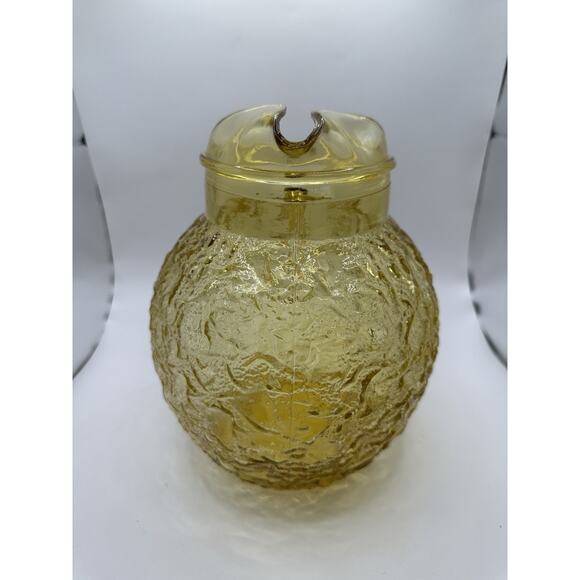 Vintage Anchor Hocking Fairfield Starburst Amber Glass Pitcher - Picture 3 of 9